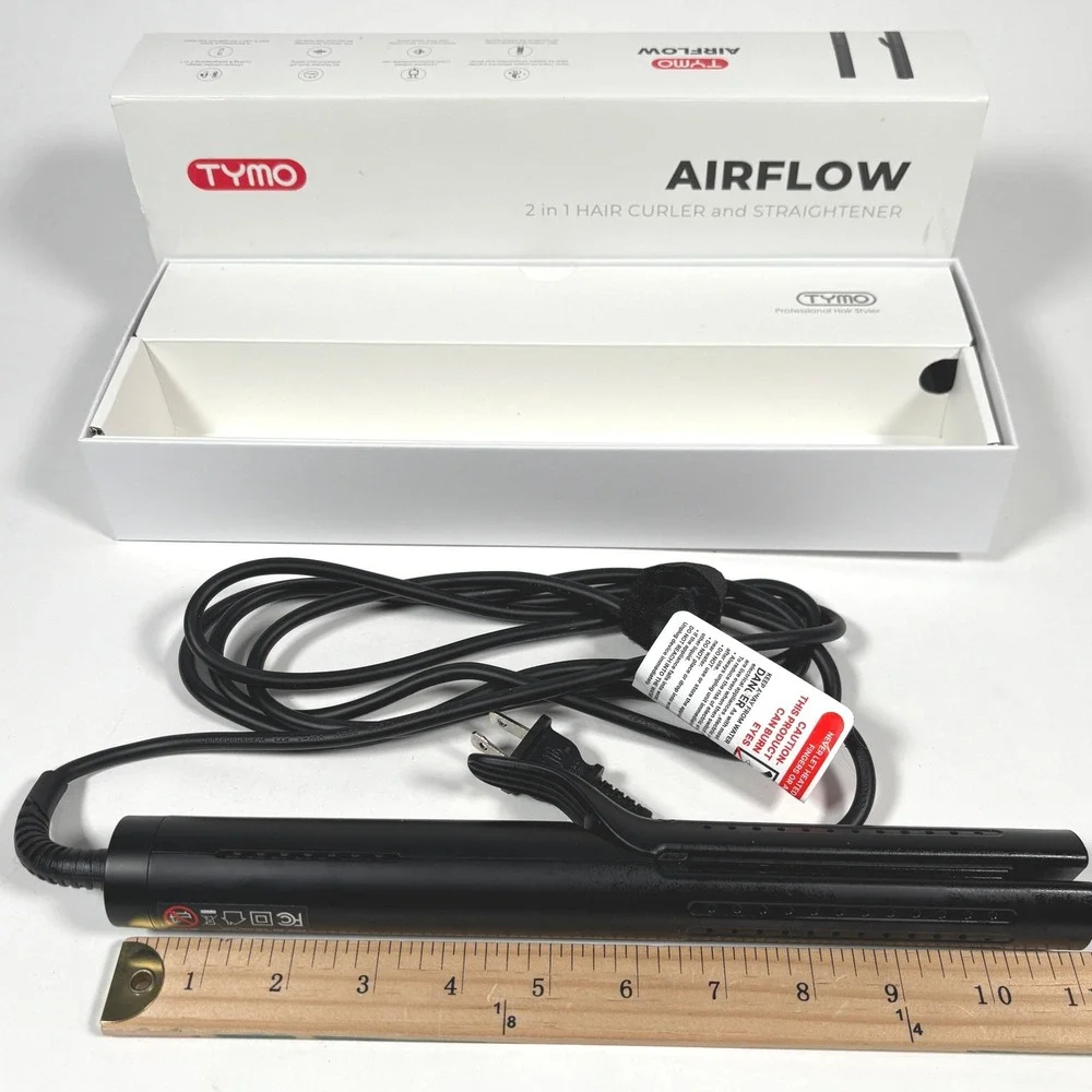 TYMO Airflow 2 in 1 Hair Curler and Straightener Black‎ HC101 5 Temps NEW